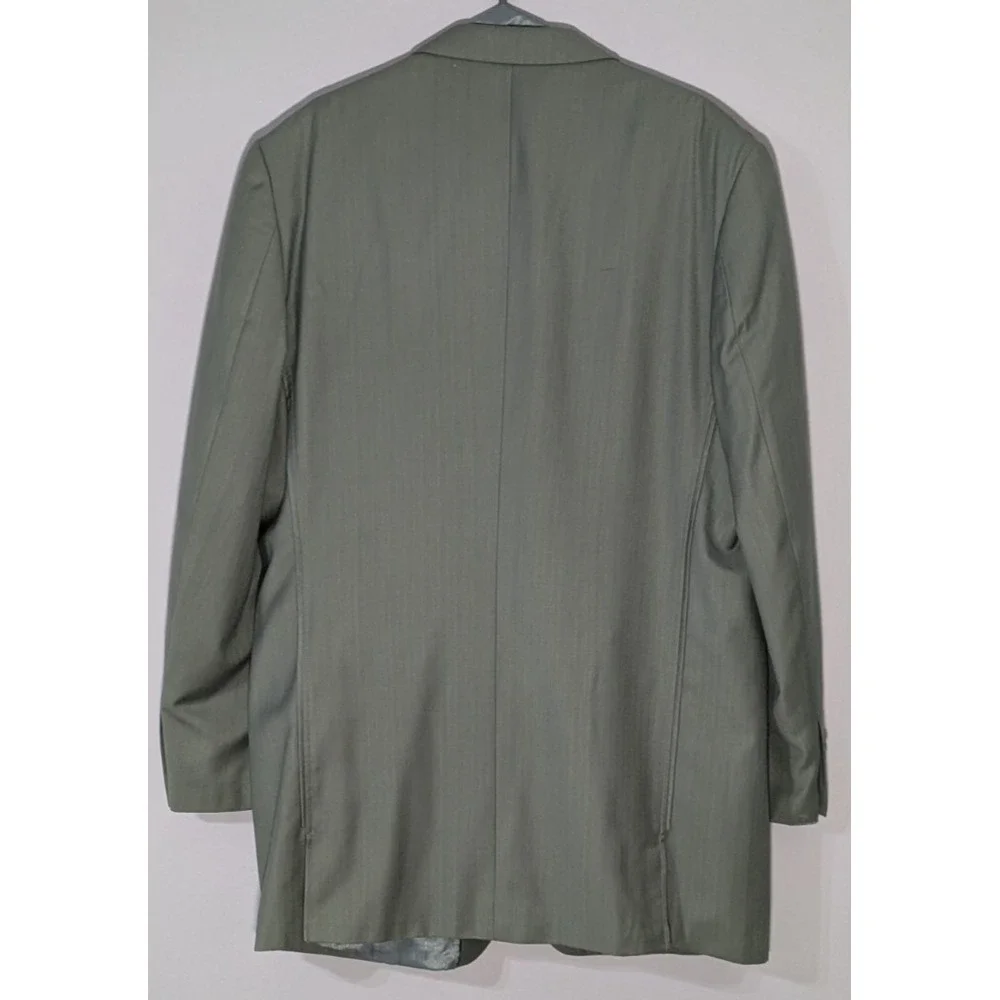 EJ Samuel 3pc Suit Sage Green Urban 4 Button Blazer Pleated Pants 44L - 38X32